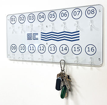 Pannello appendi chiavi plexy
